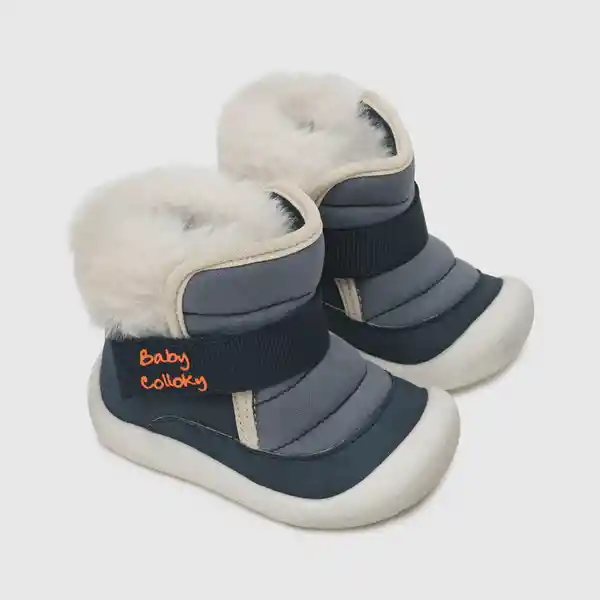 Botas Indoor Velcro Para Niño Azul Talla 17 Colloky