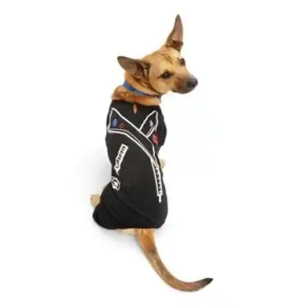 Youly Enterizo Negra Estilo Traje Biker Para Perro XX-Chico