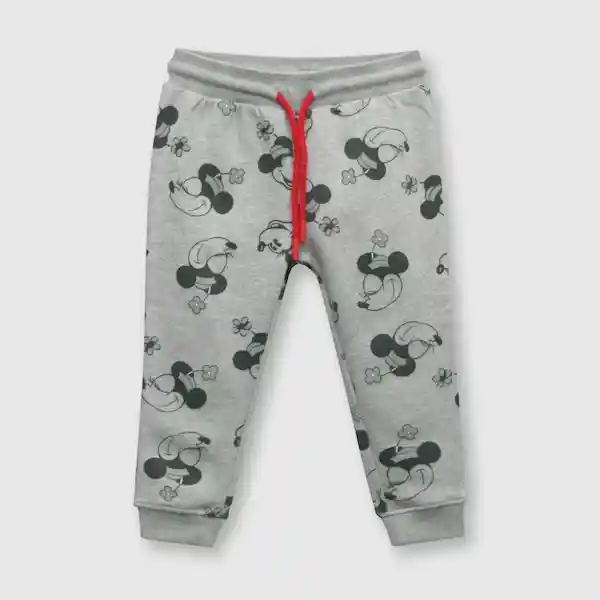 Pantalón Disney 100 de Bebé Gris Melange Talla 9M Colloky