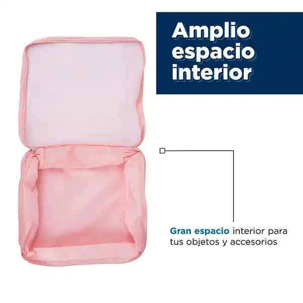 Organizador de Viaje Plegable 4 Espacios Rosa Miniso