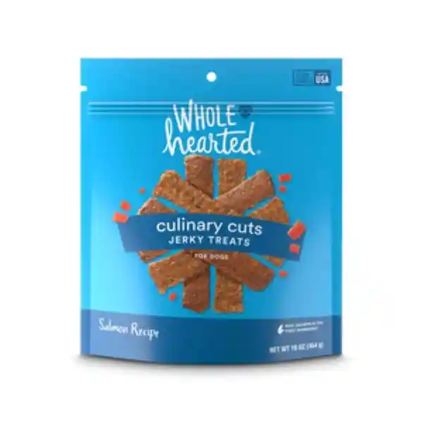 Wholehearted Premio Para Perro Suaves Tipo Jerky Receta Salmón