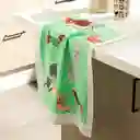 Paño Cocina de Algodón Velour Estampado Verde Casaideas