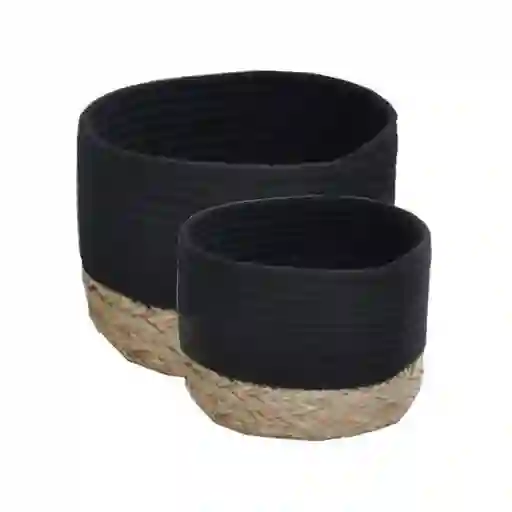 Set de Canastos Seagrass Negro