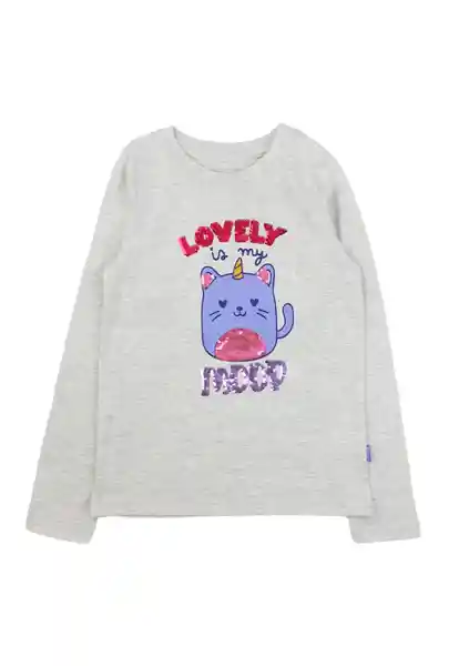 Polera Kids Day to Day 737 Gris Melange 6 Años Ficcus