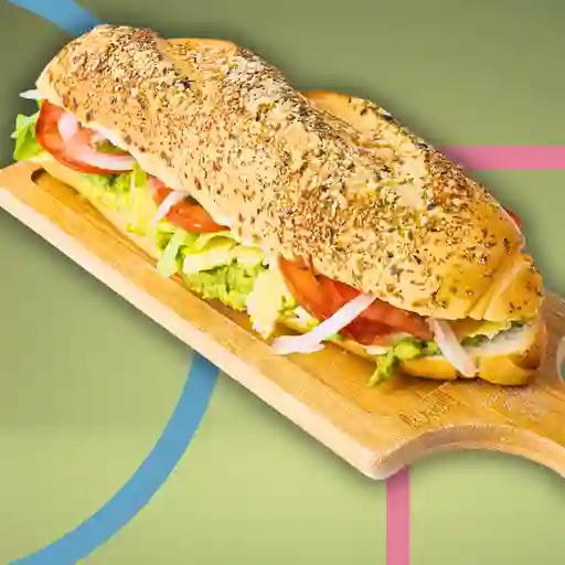 Sandwich de queso, palta y vegetales