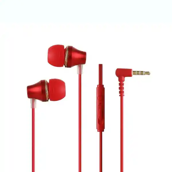 Miniso Audífonos Con Cable y Funda Tipo Cápsula Rojo