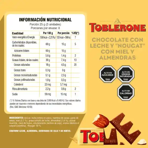 Toblerone Chocolates Tiny Mini De Leche