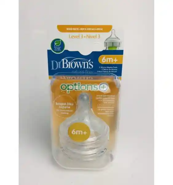 Dr. Browns Tetina Boca Ancha Options+ 6M+ WN3201