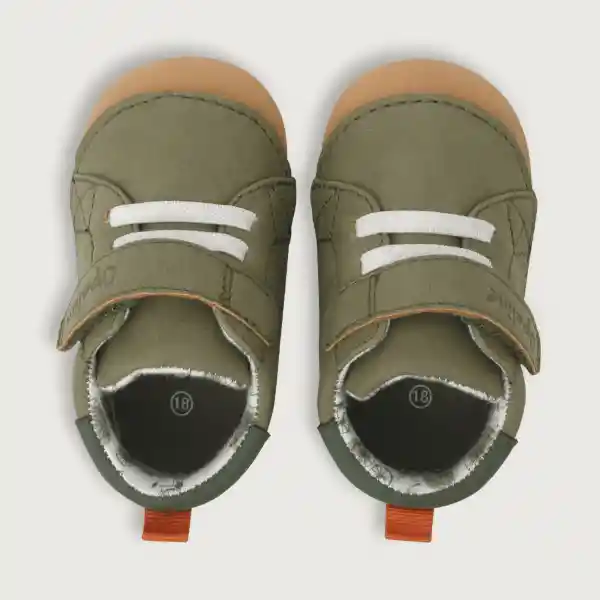 Zapatillas Velcro Elastico de Bebé Niño Verde Talla 19 Opaline