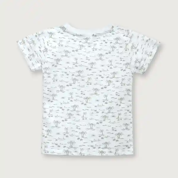 Polera Esencial Manga Corta de Niño Blanco Talla 9M Opaline