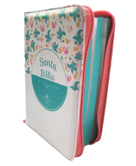 Biblia Rvro 46Czlmpjr Blanca Con Flores - Sociedad Biblica Chilena