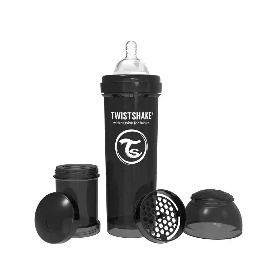 Twistshake Mamadera Anti-Cólico Negro 330 mL