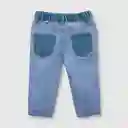 Jean Bloque de Bebé Niña Light Denim Talla 12/18M Colloky