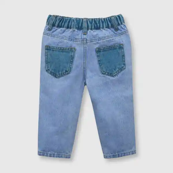 Jean Bloque de Bebé Niña Light Denim Talla 12/18M Colloky