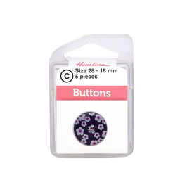 Botón Plástico Diseño Flores Morado 18mm 5 D Hb07628.54 18mm 5