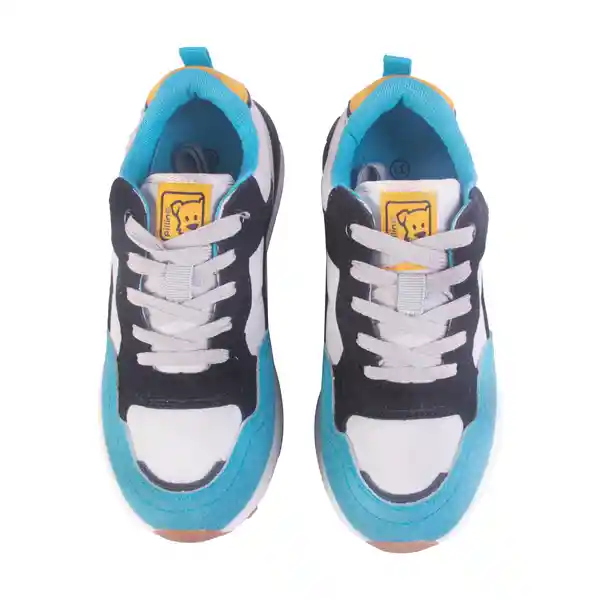 Zapatillas Urbana Niño Gris/Azul Talla 32 Pillin