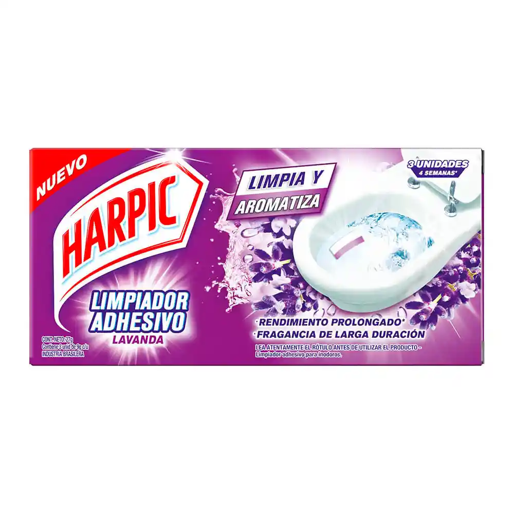 Harpic Limpiador Adhesivo para Inodoros Lavanda 3 unid.