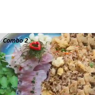 Combinado (ceviche + Chaufa Mariscos)