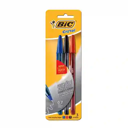 Bic Bolígrafo Cristal Azul Rojo Negro