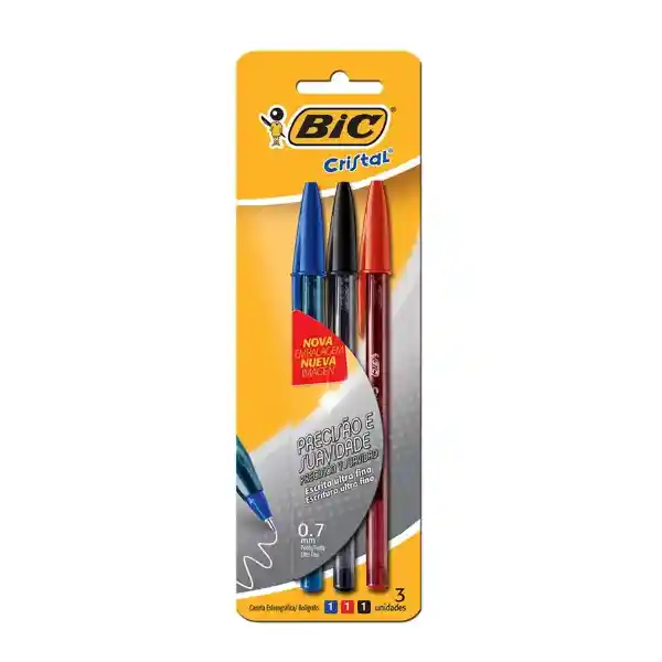 Bic Bolígrafo Cristal Azul Rojo Negro