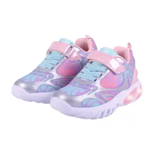 Zapatillas Luces Bebe Niña Rosado Pillin 26