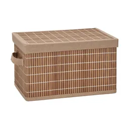 Caja Organizadora de Bambú y Tela Con Tapa 35 x 24