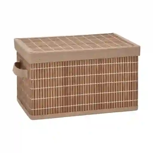 Caja Organizadora de Bambú y Tela Con Tapa 35 x 24