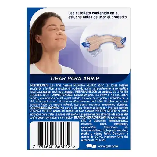 Respira Mejor Tiras Nasales para Piel Normal