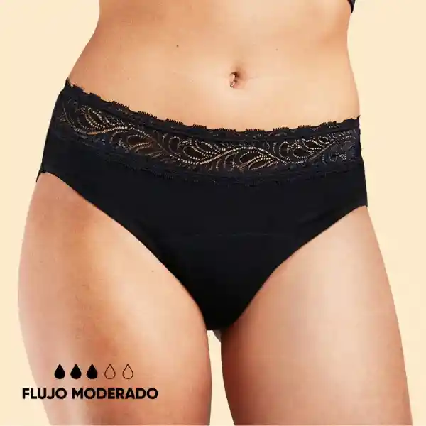 Bloody Green Calzón Menstrual High Waist Negro Talla S