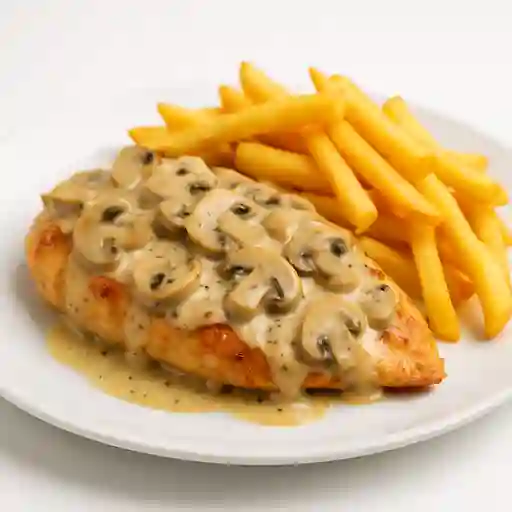 Pollo Champiñón con Papas
