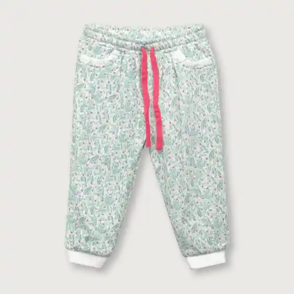 Pantalon Buzo Niña Print Aqua Talla 6M Opaline