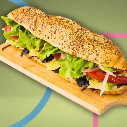 Sandwich queso champiñon palta vegetales