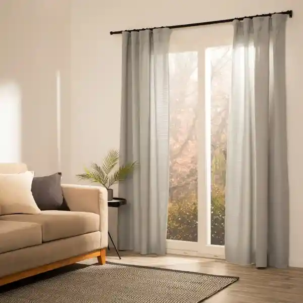 Set Cortina Texturada Con Presilla Gris 140 x 240 cm Casaideas