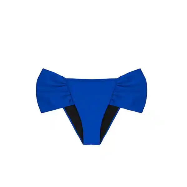 Bikini Calzón Con Laterales Drapeados Azul Talla S Samia
