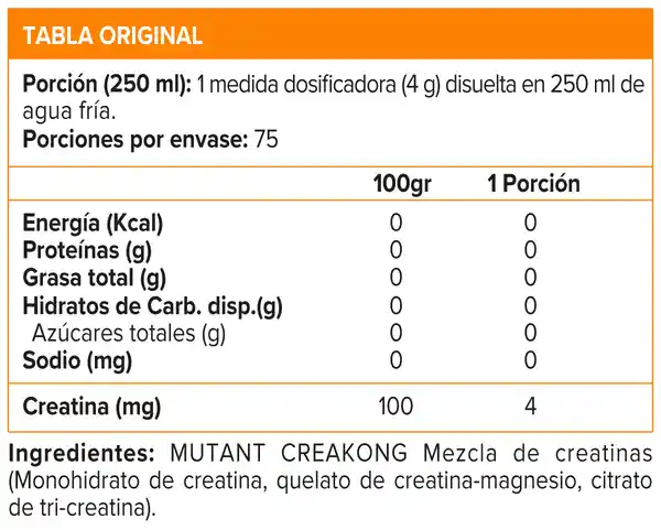 Mutant Suplemento Alimenticio Creakong Creatine