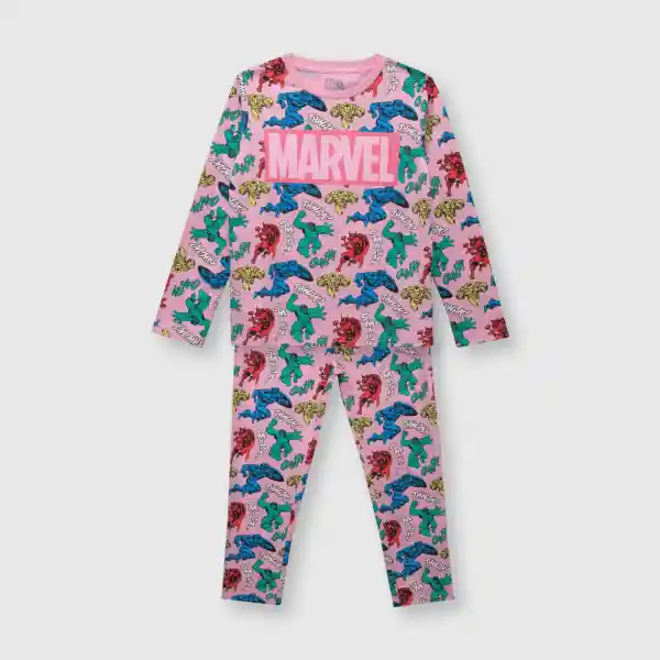 Pijama de Algodón Marvel de Niña Rosado Talla 10A Colloky