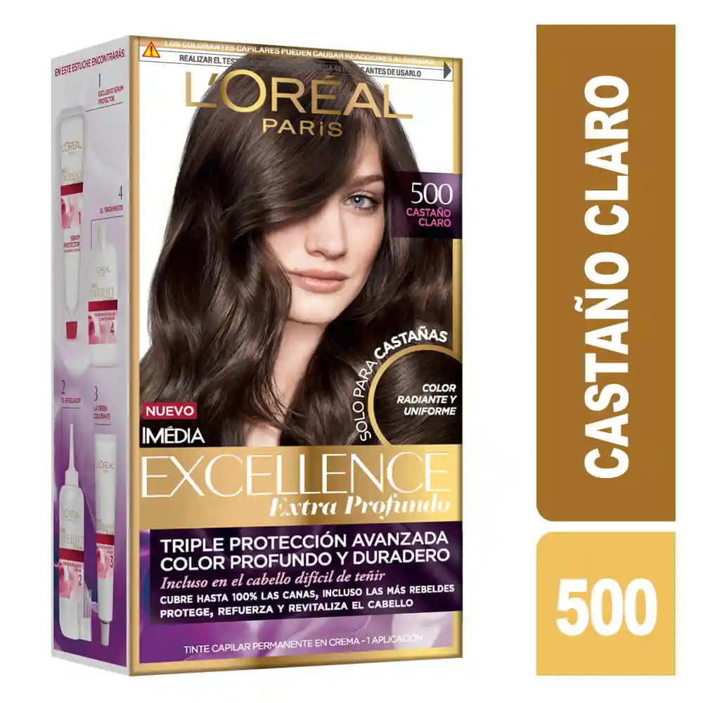 Loreal Paris-Excellence Tintura Permanente para Cabello Tono 500 Castaño Claro