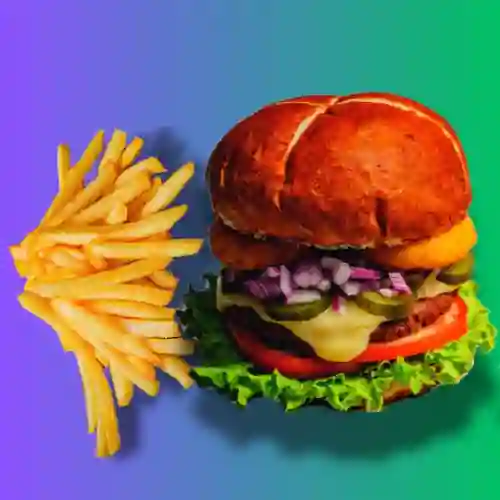 Burger Vegan Spicy + Papas Fritas