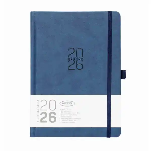 Artel Importado Agenda 2026 Dxp Azul Con Elástico