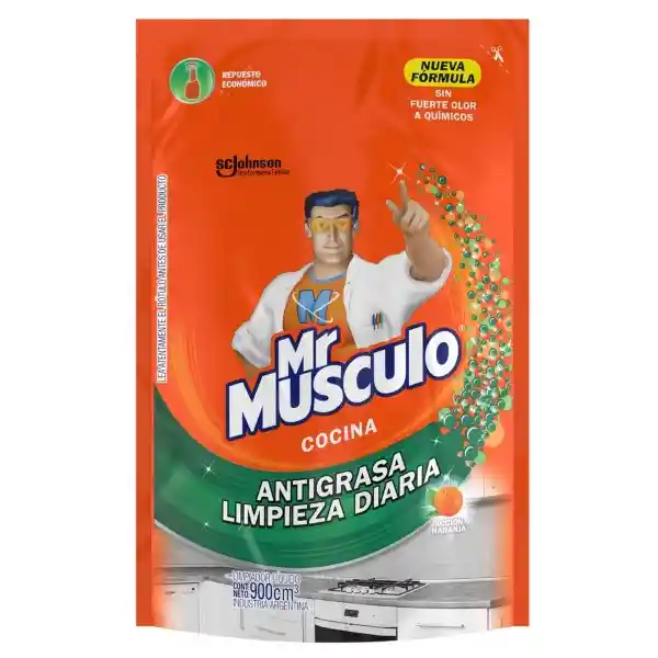 Limpiador de Cocina mr. Músculo Líquido Antigrasa Repuesto 900 mL