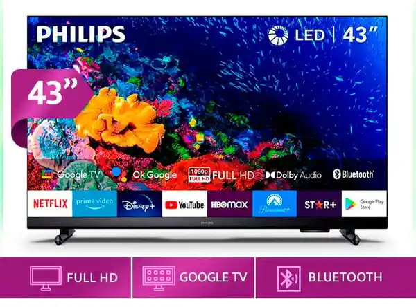 Philips Televisor Smart tv Led Fhd 43 43PFD6918