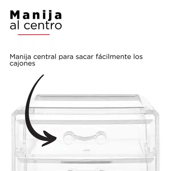 Miniso Organizador Con 3 Cajones, Transparente, Chico