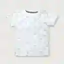 Polera Esencial Manga Corta de Niño Blanco Talla 9M Opaline