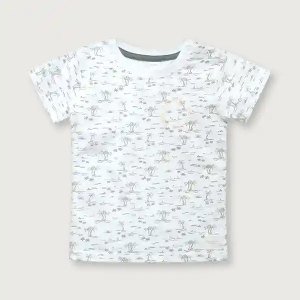 Polera Esencial Manga Corta de Niño Blanco Talla 9M Opaline