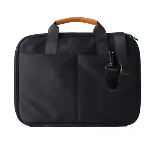 Miniso Computer Handbag With Double Zippers Black