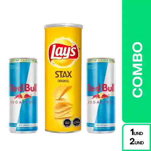 Combo Lays Stax + Red Bull sin Azucar 250 cc 2 Und