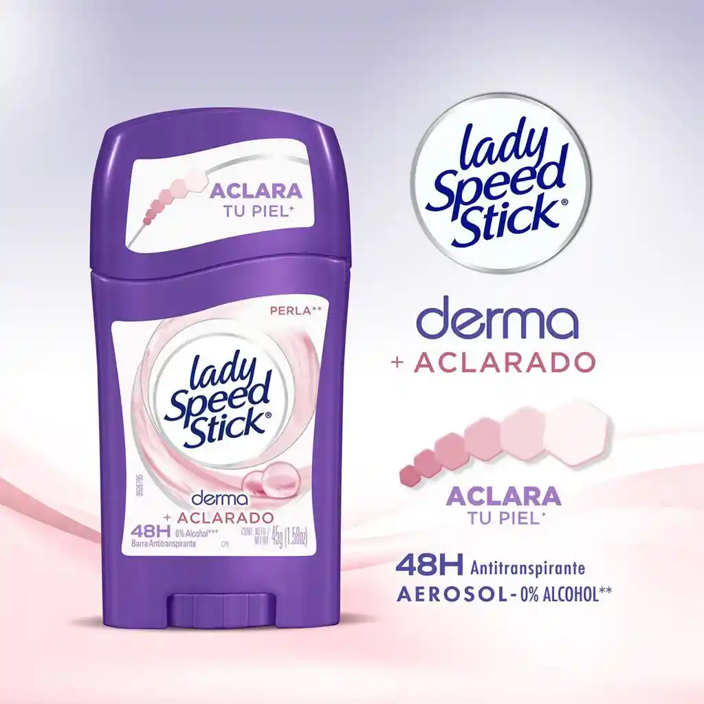 Lady Speed Stick Antitranspirante en Barra Derma y Vitamina E