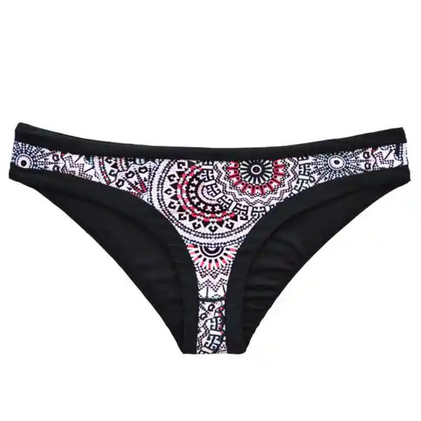 Bikini Calzón Clásico Estampado Negro Talla L Samia