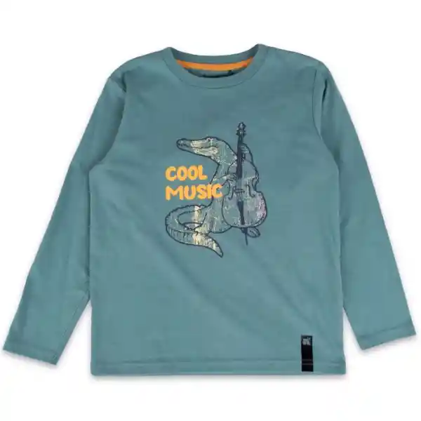 Polera Manga Larga Niña Verde Pillín Talla 3 A