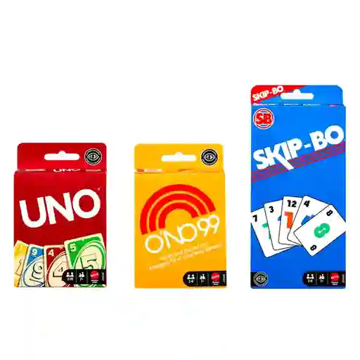 Mattel Juego de Mesa Games Uno 3 Vintage Bundl